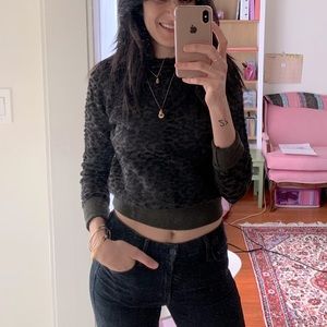 Zara olive/black cheetah sweater